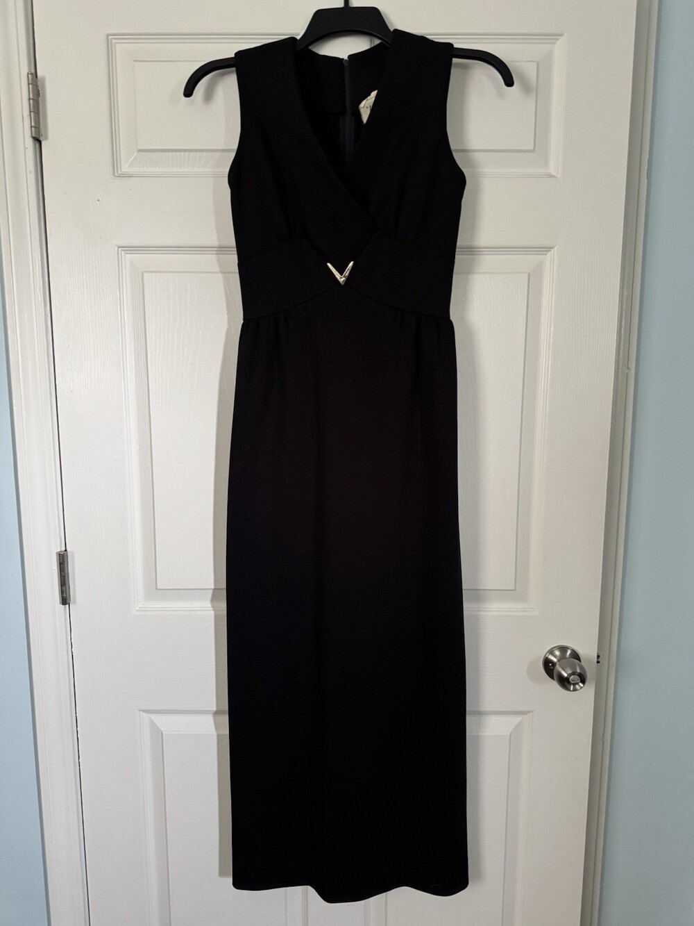Vintage 80s Leslie Fay Black Maxi Dress Womens S Long Formal Evening Party